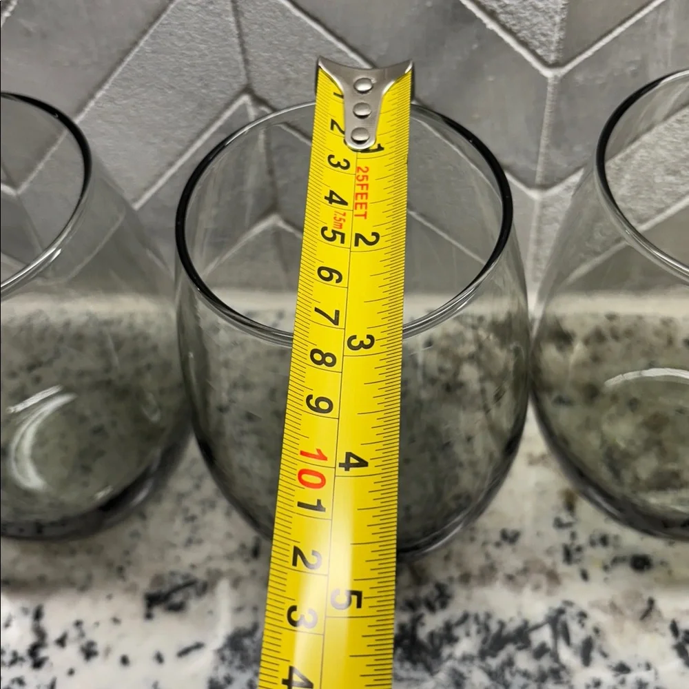 Pier 1 Gray Stemless Wine Glasses Set